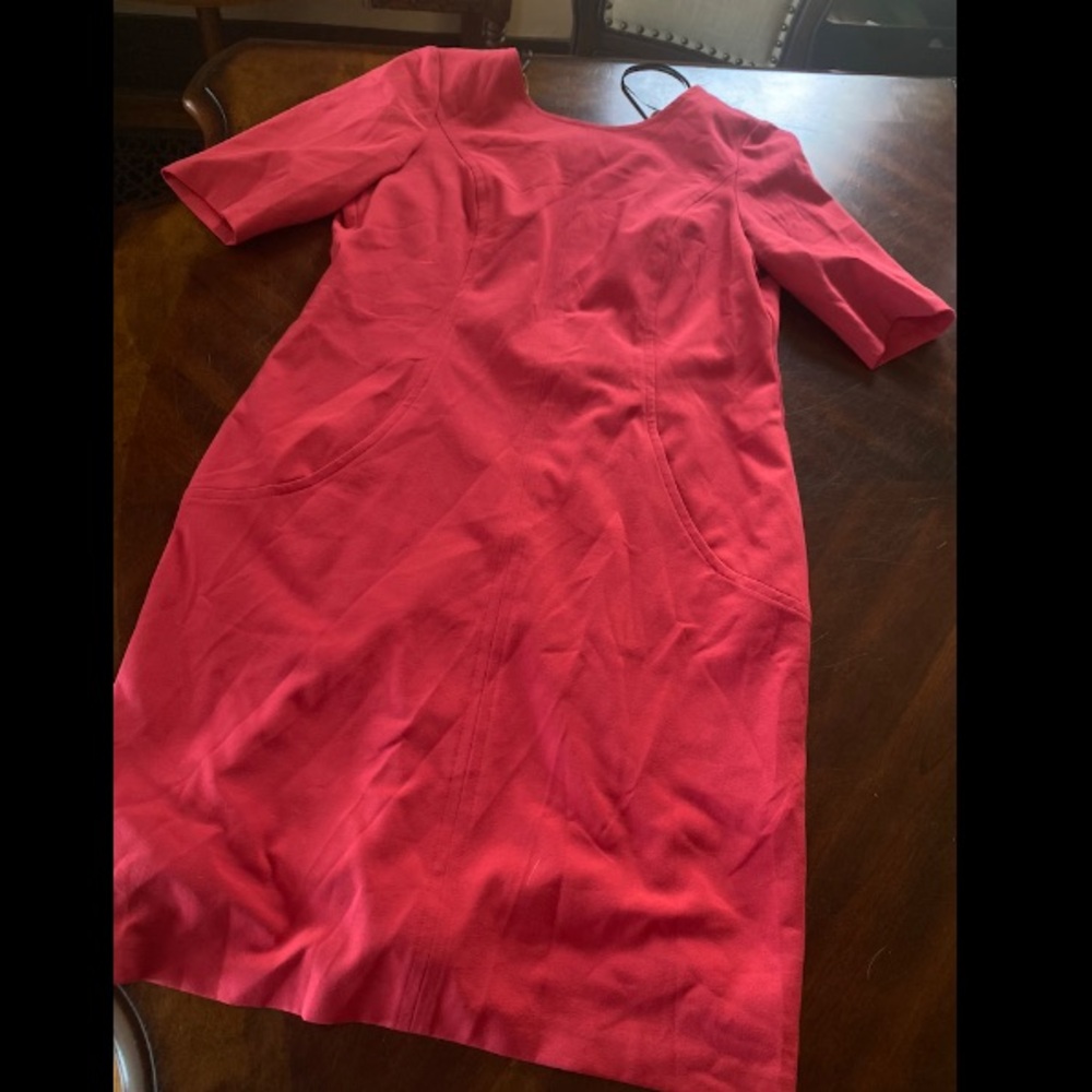 Fitted Midi Dress in Vibrant Pink